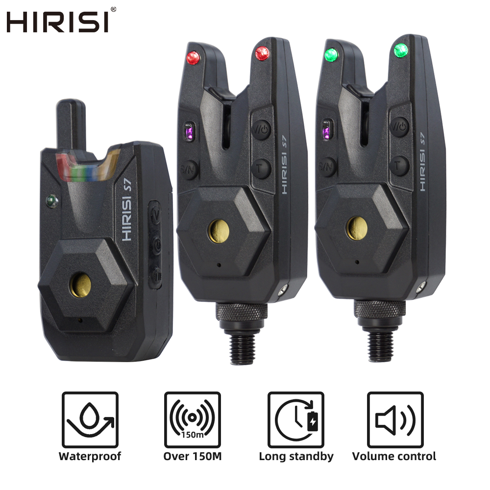 Bite Alarm - Hirisi Karpfenangel-Alarmset Wasserdichter Bissanzeiger Karpfenangel-Zubehör 1+2